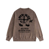 Amiri washed sweatshirt musical note fan printing washed and distressed