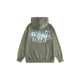 Amiri washed hoodie camellia printing