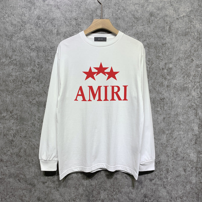 Amiri long sleeve shirts red five-pointed star printing