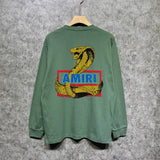 Amiri long sleeve shirts king cobra gold printing