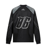 Men's long sleeve shirt - gt retro west coast patchwork athletic jersey style - hip hop design