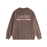 Amiri washed sweatshirt crayon horizontal strip printing washed old
