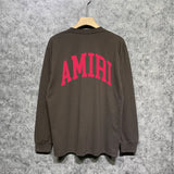 Amiri long sleeve shirts red letter bevel letterprinting