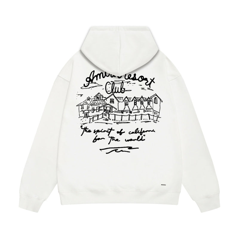 Amiri hoodie sketch country printing