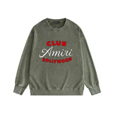 Amiri washed sweatshirt hollywood club printing washed and distressed