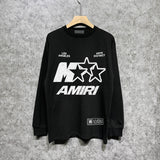 Amiri long sleeve shirts five-pointed star mottled letterprinting