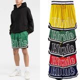 Rhude Shorts Striped Elastic Sport Mesh Basketball Shorts