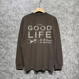 Amiri long sleeve shirts distressed text printing