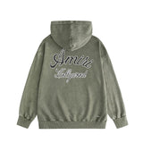 Amiri washed hoodie letter-filled printing distressed printing