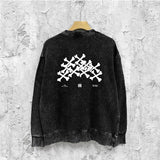 Amiri washed sweatshirt skeleton letter print washed old