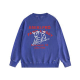 Amiri washed sweatshirt bull printing washed and distressed