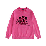 Amiri washed sweatshirt new font cobra print washed old