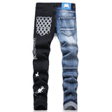 Mens Fashion Jeans Blue and black color scheme 3538#
