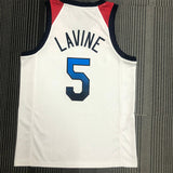 NBA Jerseys 2021 Olympic Team USA, White No. 5, LaVine