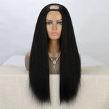 Women's Wigs Black Voluminous U-Part Straight Yaki Wig