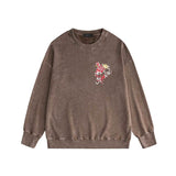 Amiri washed sweatshirt flower printing washed and distressed