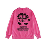 Amiri washed sweatshirt musical note fan printing washed and distressed
