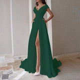 Women Party Dress Solid Color Elegant Evening Dress (Ss0416)