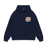 Amiri hoodie lake view oil painting printing