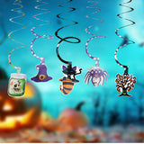 Halloween flag hanging ornaments Halloween Cartoon Spiral Hanging Decorations