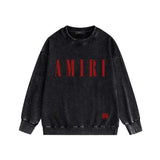 Amiri washed sweatshirt classic letter spider print washed old