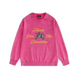 Amiri washed sweatshirt pegasus printing washed and distressed