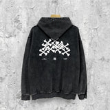 Amiri washed hoodie skeleton letter washed distressed printing