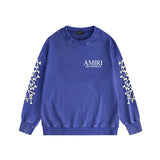 Amiri washed sweatshirt new bone sleeves printing washed and distressed