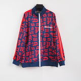 Palm Angels sweatshirt All-over letter printing zip-up cardigan
