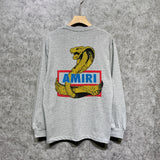 Amiri long sleeve shirts king cobra gold printing