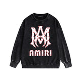 Amiri washed sweatshirt cashew flower large simple label printing washed and distressed