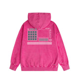 Amiri washed hoodie tv channel washed and distressed printing