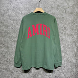 Amiri long sleeve shirts red letter bevel letterprinting