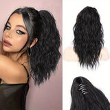 Women's Wigs High Temperature Silk Water Ripple Long Curly Hair Ponytail
