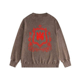 Amiri washed sweatshirt flower shield printing washed and distressed