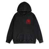 Amiri washed hoodie flower shield distressed printing