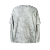 Men long sleeved shirt retrospring & fallmen's old washed fake two-piece for men and women
