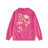 Amiri washed sweatshirt flower printing washed and distressed