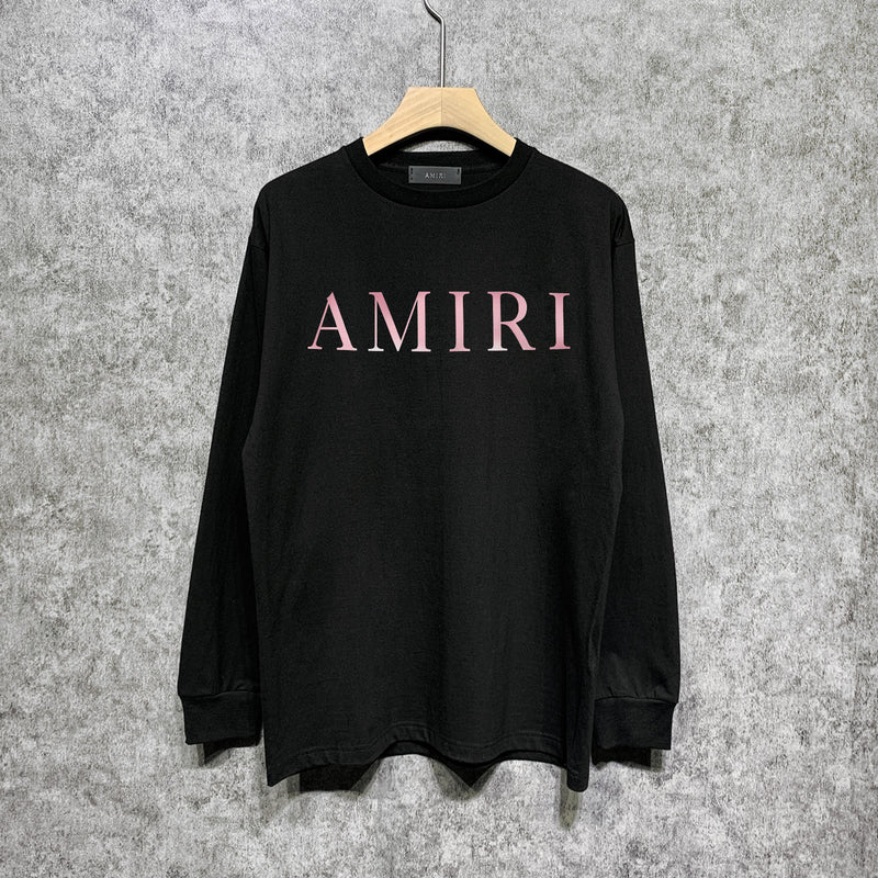 Amiri long sleeve shirts pink letterprinting