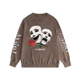 Amiri washed sweatshirt double-sided rose print washed old
