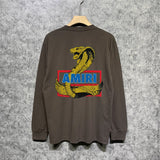 Amiri long sleeve shirts king cobra gold printing