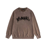 Amiri washed sweatshirt text cross print washed old