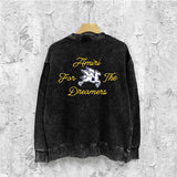 Amiri washed sweatshirt yellow letter pegasus printing washed and distressed