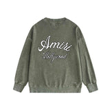 Amiri washed sweatshirt letter-filled printing washed and distressed