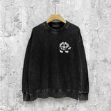 Amiri washed sweatshirt musical note fan printing washed and distressed