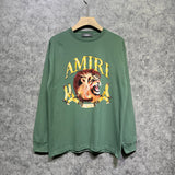 Amiri long sleeve shirts gold lion print