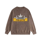 Amiri washed sweatshirt five-pointed star nameplate printing washed and distressed