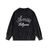 Amiri washed sweatshirt letter-filled printing washed and distressed