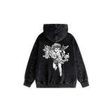 Amiri washed hoodie with angel sketch