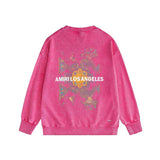 Amiri washed sweatshirt damaged oil painting printing washed and distressed